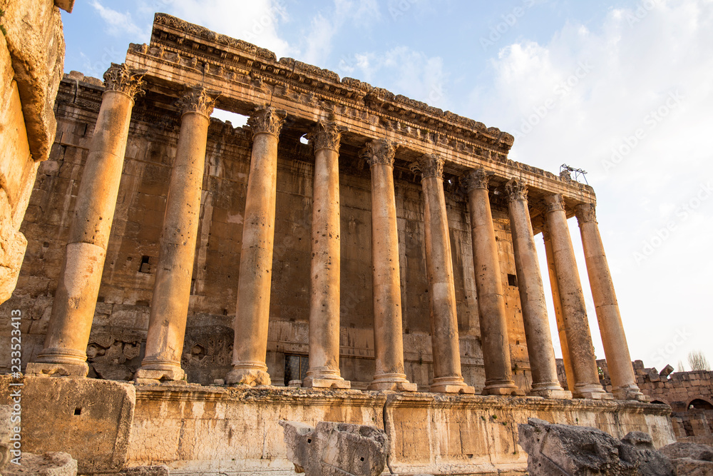 Roman ruins of ancient Heliopolis. Baalbek, Bekaa Valley, Lebanon.