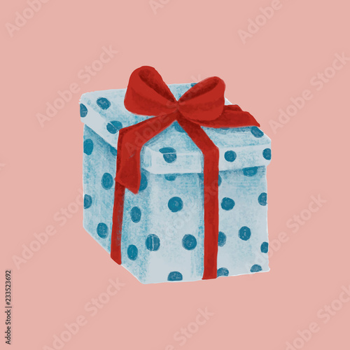 Hand drawn Christmas present illustration