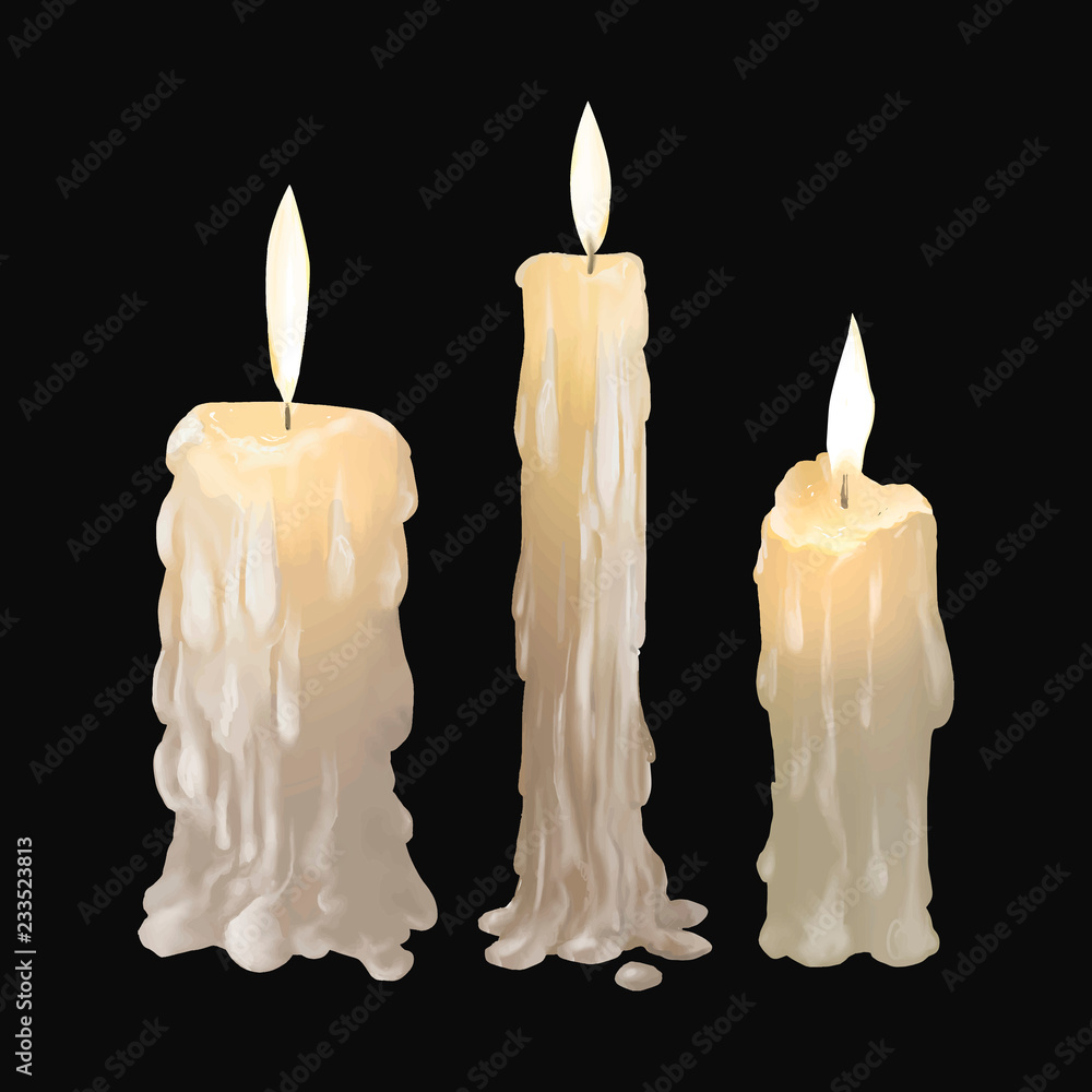 Fototapeta premium Ilustracja wektora ikony świec na Halloween