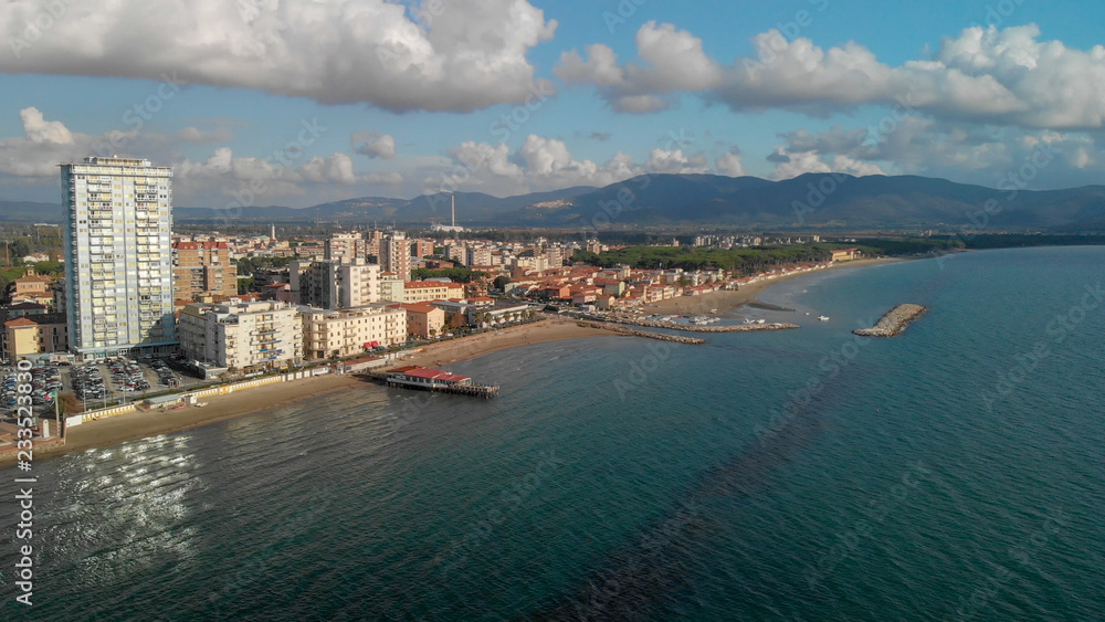 Aerial view of Follonica, Tuscany