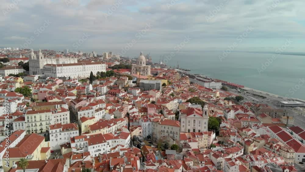 Lisbon from the air. Panoramic aerial city view from Miradouro de Santa Luzia, Portugal Lisbon from the air. Panoramic aerial city view from Miradouro de Santa Luzia, Portugal