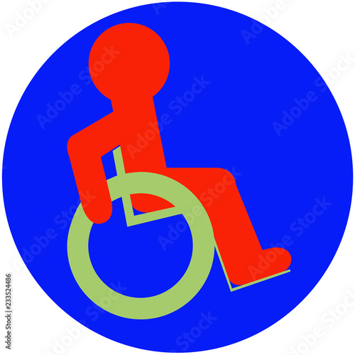 Vector illustration disable people icon, symbol.