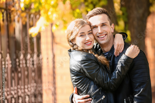 Loving young couple outdoors