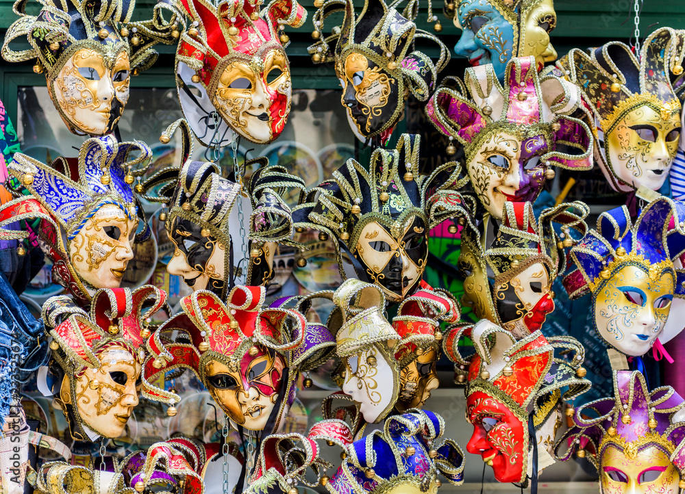 Hanging Venetian Masks located in the city of Venice, Italy