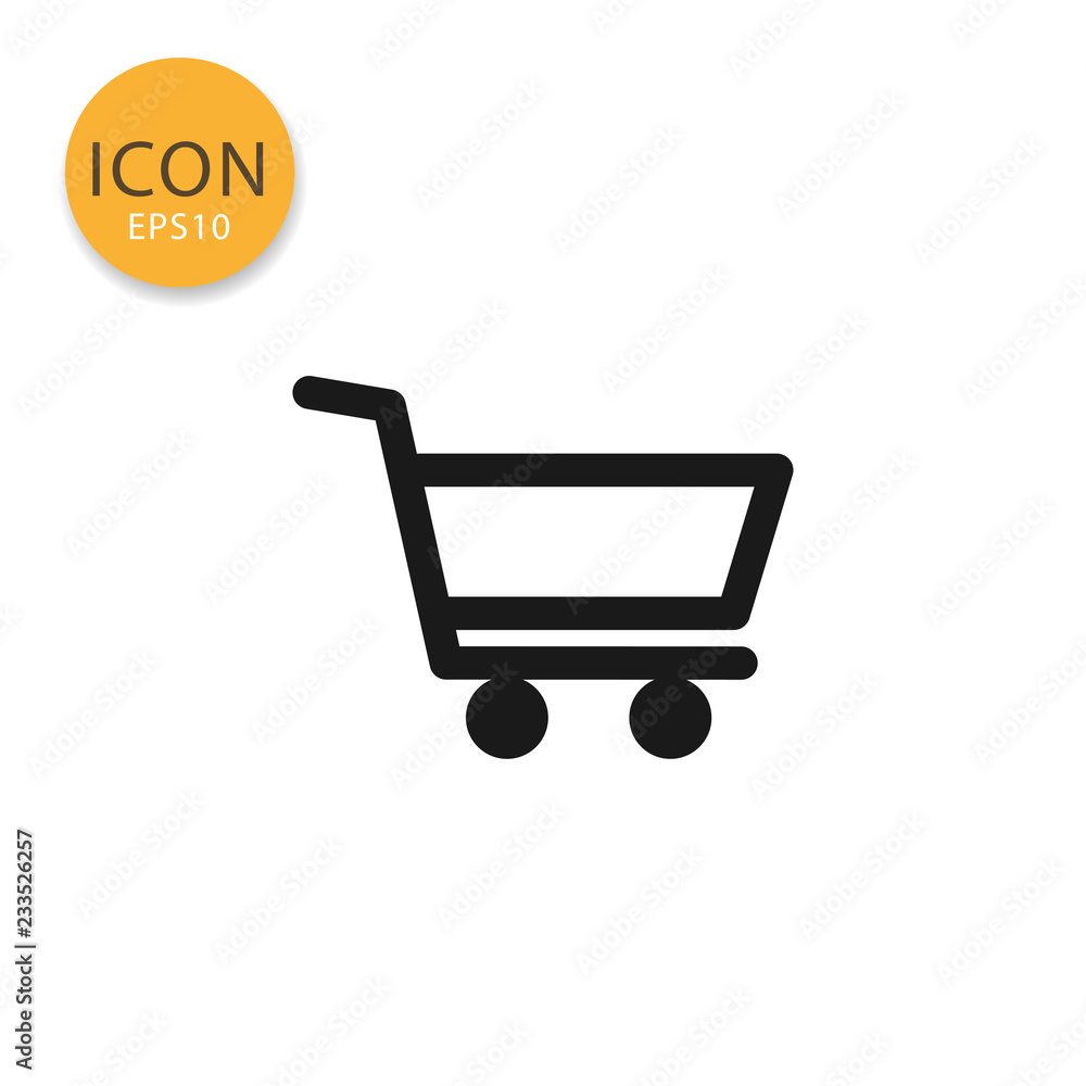 Shopping cart icon isolated flat style.