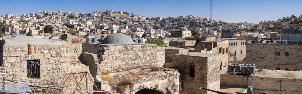 Very large panoramic view on arabian and jewish quarters of Hebron