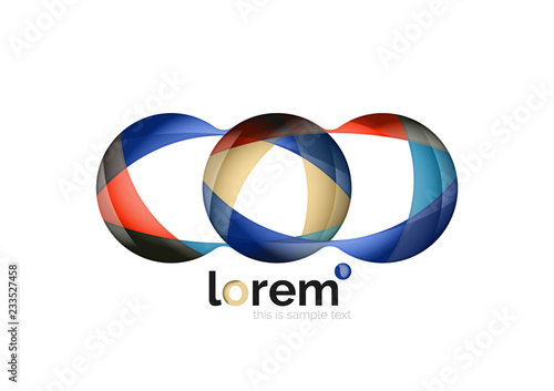 Free Download Abstract geometric design logo made of flowing elements - GFXLoad