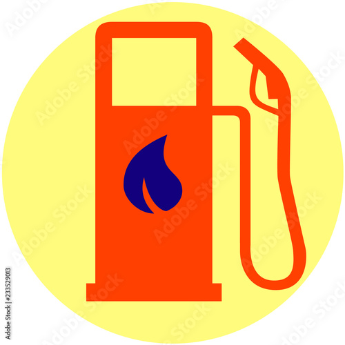 Gas station icon. Vector illustration of petrol, fuel, gas station sign, symbol.