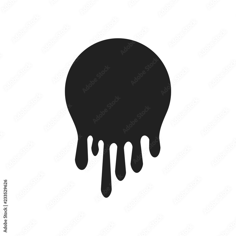 Dripping paint icon set. Current liquid. Paint flows. Melted circle logo. Current stains and inks. Vector illustration Dripping paint icon set. Current liquid. Paint flows. Melted circle logo. Current stains and inks. Vector illustration