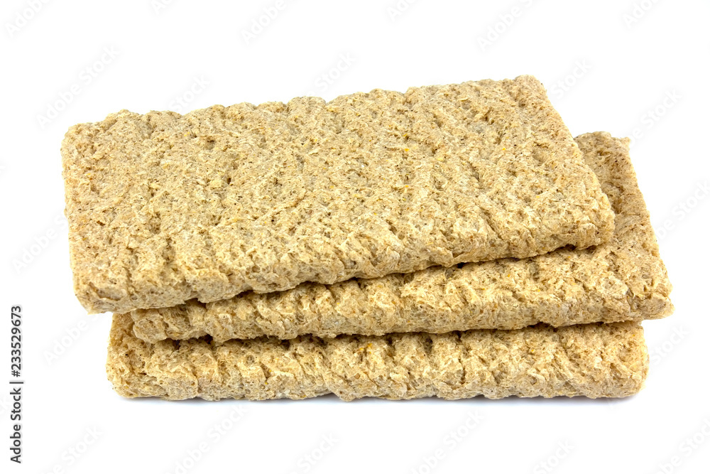 Crispbread isolated on white background. Crispbread isolated on white background.