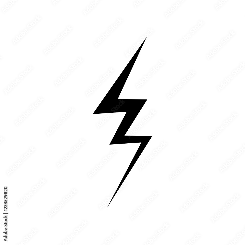 lightning Icon vector. Simple flat symbol. Perfect Black pictogram illustration on white background lightning Icon vector. Simple flat symbol. Perfect Black pictogram illustration on white background