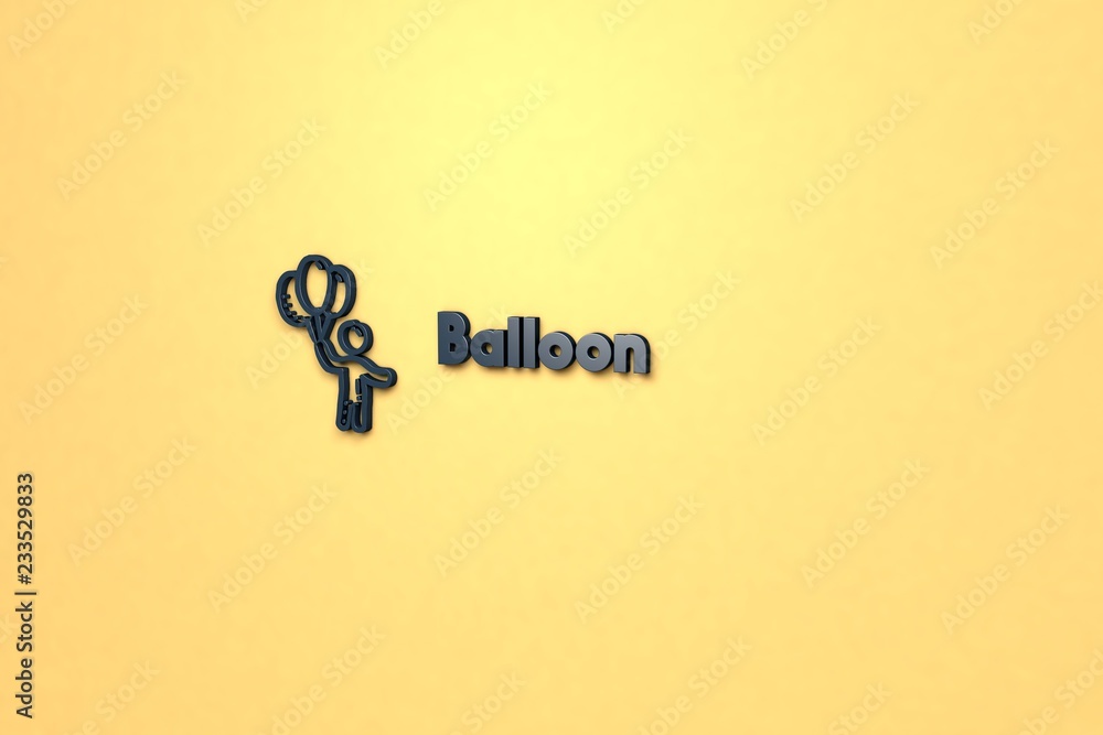 Illustration of Balloon with blue text on yellow background Illustration of Balloon with blue text on yellow background