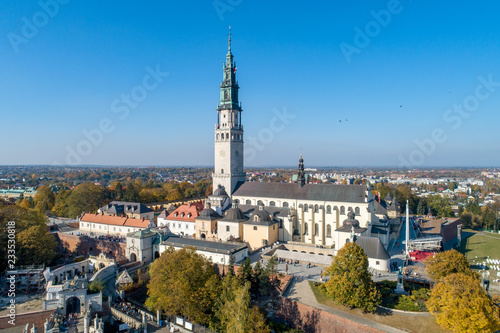 Jasna Gora monastery in Czestochowa  Poland. Aerial view