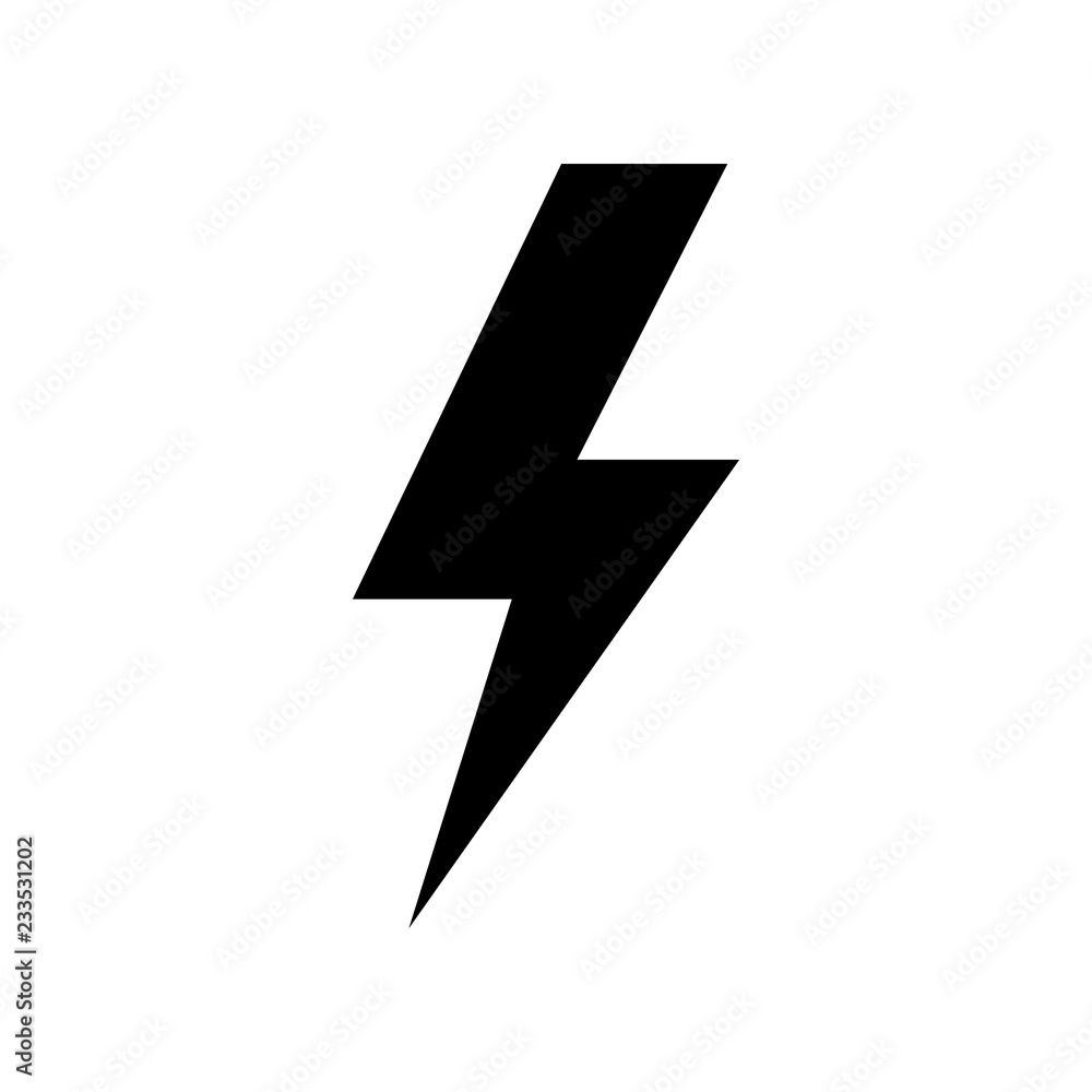 lightning Icon vector. Simple flat symbol. Perfect Black pictogram illustration on white background lightning Icon vector. Simple flat symbol. Perfect Black pictogram illustration on white background
