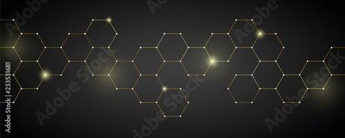 gold technical honeycomb background digital electronics vector illustration EPS10
