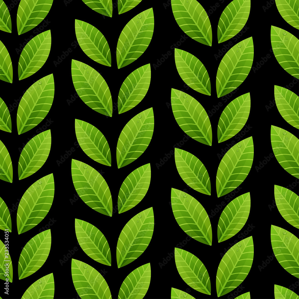 Green leaves seamless pattern Green leaves seamless pattern