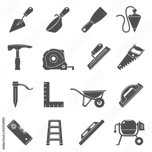 Black Icons - Masonry Tools