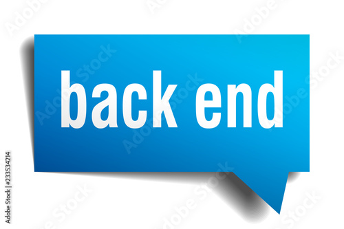 back end blue 3d speech bubble