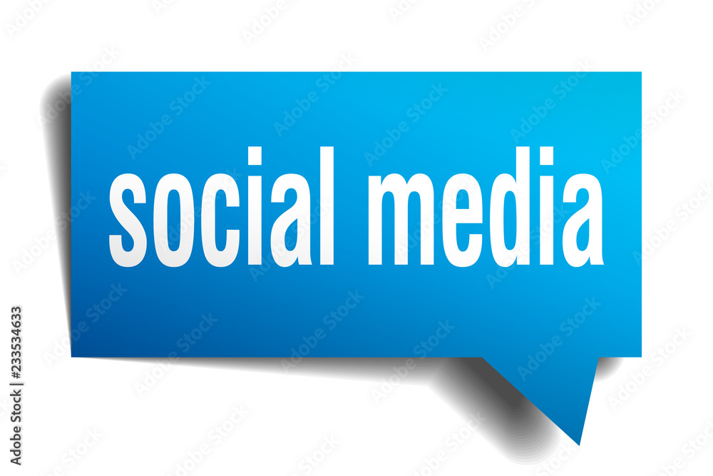 social media blue 3d speech bubble social media blue 3d speech bubble
