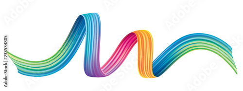 Colorful brushstroke design element. Colorful wave liquid vector