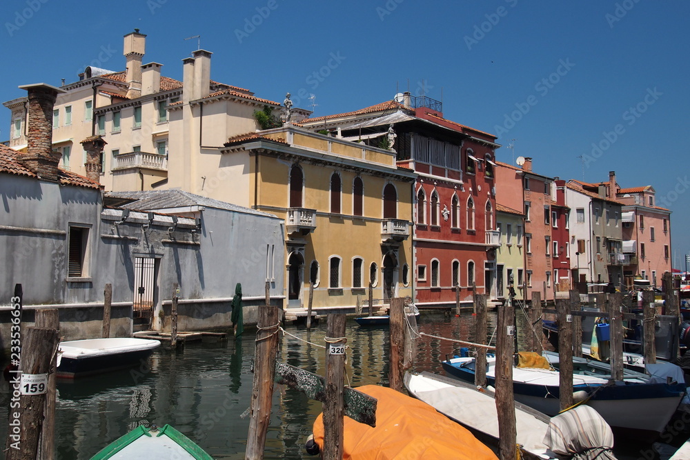 Romantic town of small Venice with water canal and colorful buildings
