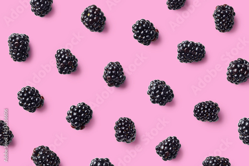 Colorful fruit pattern of blackberries photo