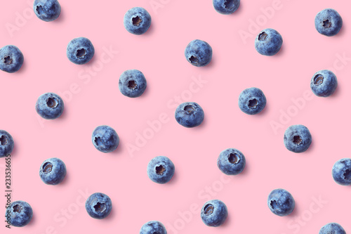 Leinwand Poster Colorful fruit pattern of blueberries