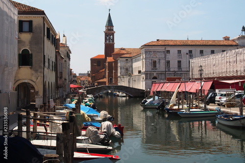 Romantic town of small Venice with water canal and colorful buildings