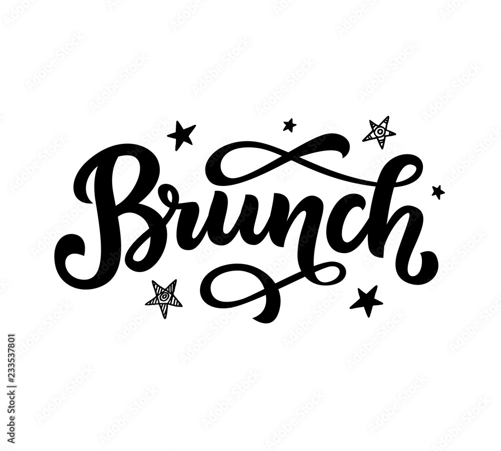 Fototapeta premium Brunch calligraphy vector logo badge