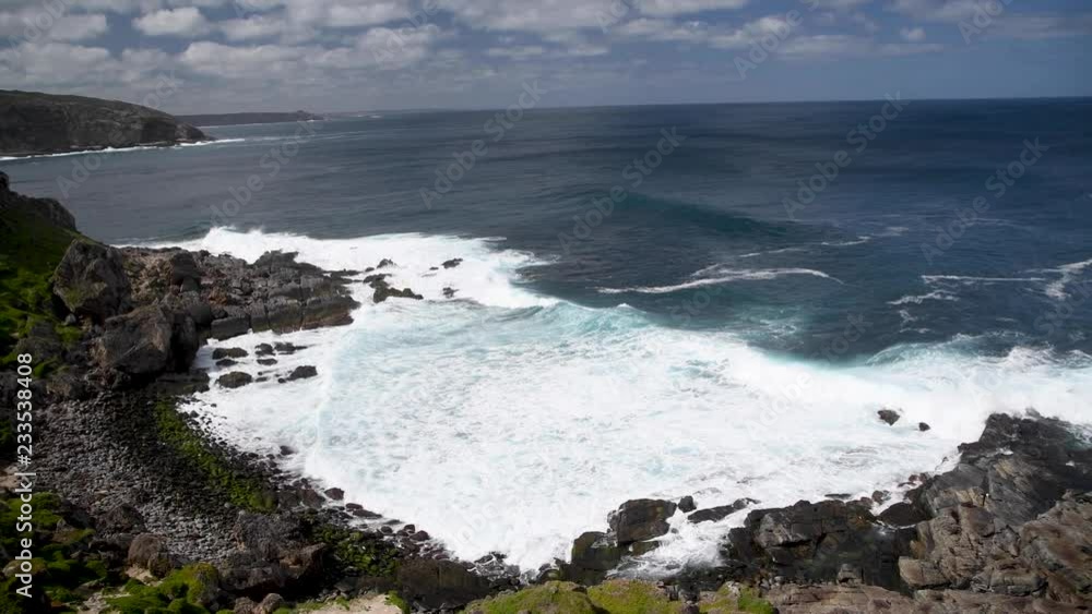 Ocean view with rocks and waves in Kangaroo Island Flinders Chase National Park, Australia Ocean view with rocks and waves in Kangaroo Island Flinders Chase National Park, Australia