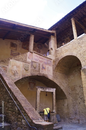 Courtyard of Palazzo Comunale, San Gimignano, Tuscany, Italy © sansa55