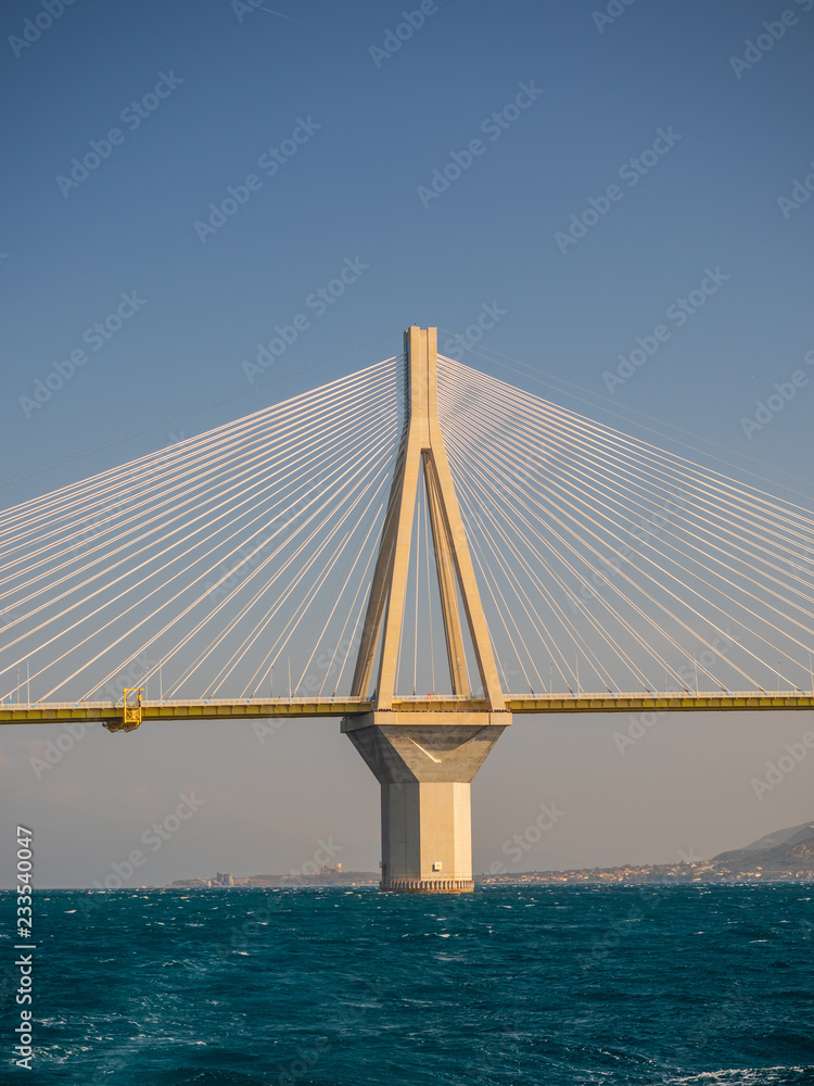 Fototapeta premium the Rio Antirio bridge or Charilaos Trikoupis Greece