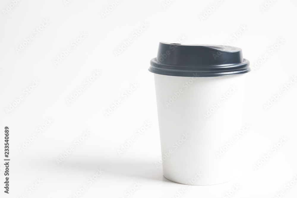To go cup of hot drink mock up for branding on white background To go cup of hot drink mock up for branding on white background
