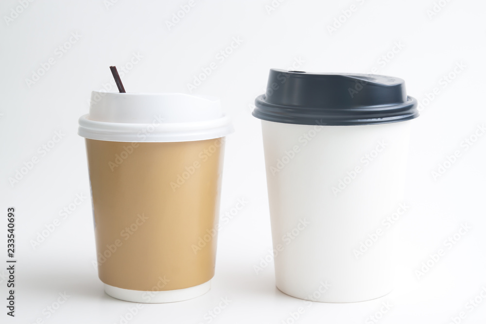 Mock up of takeaway cups on white background Mock up of takeaway cups on white background