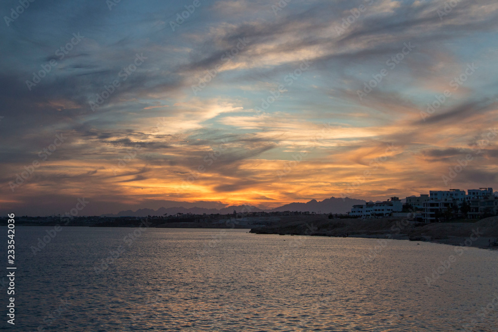 sunset over sea