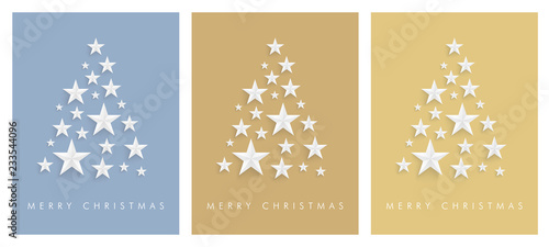 Origami star shape christmas cards with merry christmas text and premium colors. Set of paper cutout christmas pages.