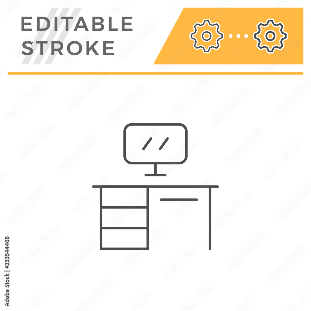 Office table line icon Office table line icon