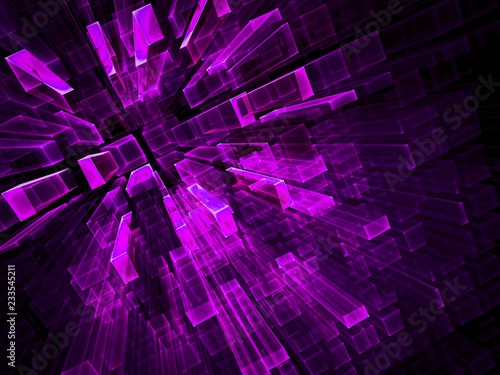 Abstract purple fractal background - digitally generated image