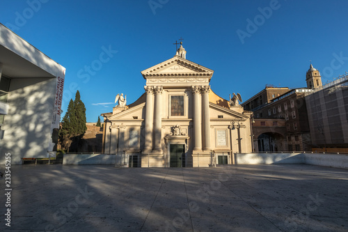Church of San Rocco all' Augusteo, in front of the Ara Pacis structure photo
