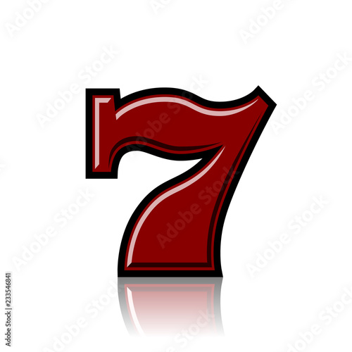 Slot machine seven icon color vector illustration