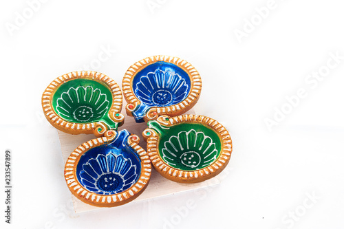 Photography India Blue and Green Diya, Best Diya pic, Diwali, Indian Festival
