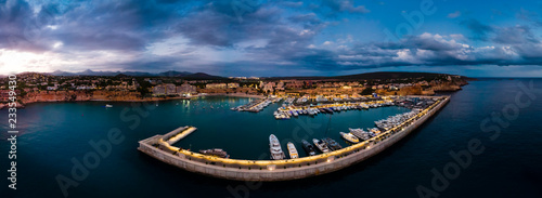 Aerial view, luxury marina Port Adriano, El Toro, Spain, Balearic Islands, Mallorca