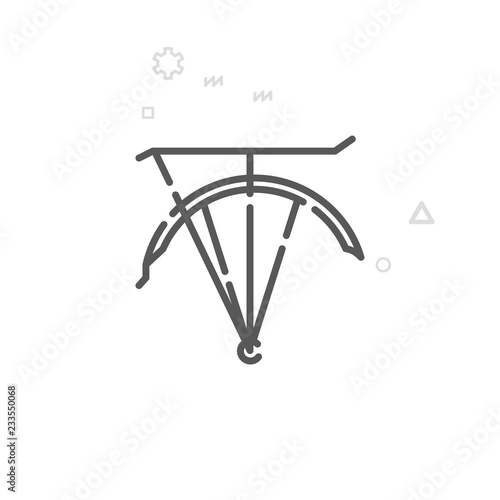 Bike Fender with Trunk Vector Line Icon, Symbol, Pictogram, Sign. Light Abstract Geometric Background. Editable Stroke