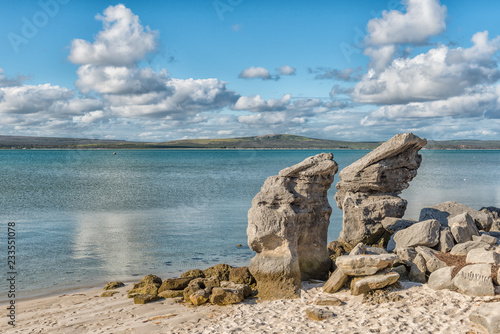 Rock formations on the Preekstoel beach in the Langebaan Lagoon