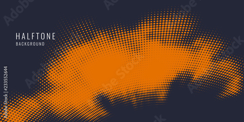 Monochrome printing raster, abstract vector halftone background. Black and white texture of dots.