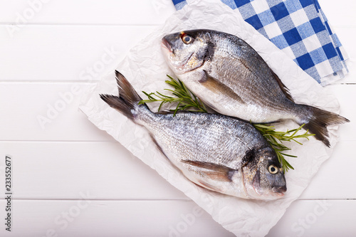 Raw sea bream fish photo