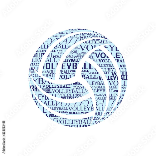Volleyball text silhouette