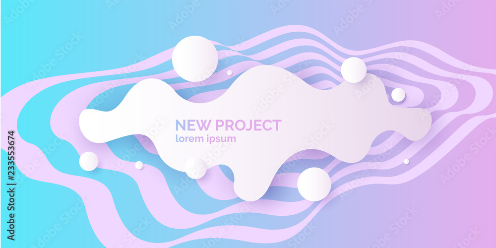 Vector abstract background with a dynamic splashes. Trendy poster