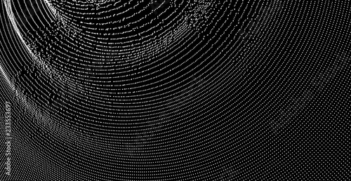 Array with Dynamic Particles. Futuristic technology style. Texture. Vector illustration with particle. 3D grid surface.
