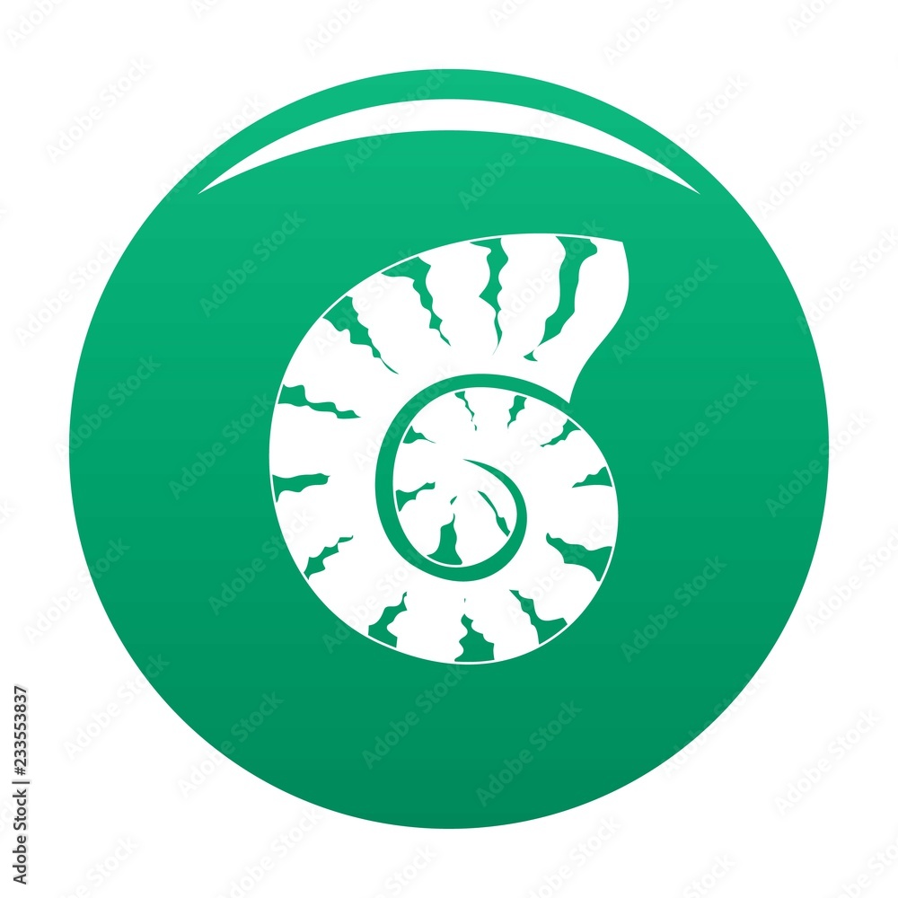 Striped shell icon. Simple illustration of striped shell vector icon for any design green